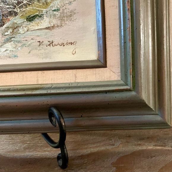 Vintage Beach Landscape Canvas Oil Painting Sine By K. Huoring  14/16 Inches - Picture 4 of 14